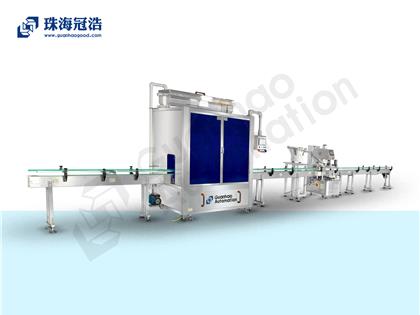 自動16頭醫(yī)用鹽水防腐灌裝、旋蓋生產(chǎn)線